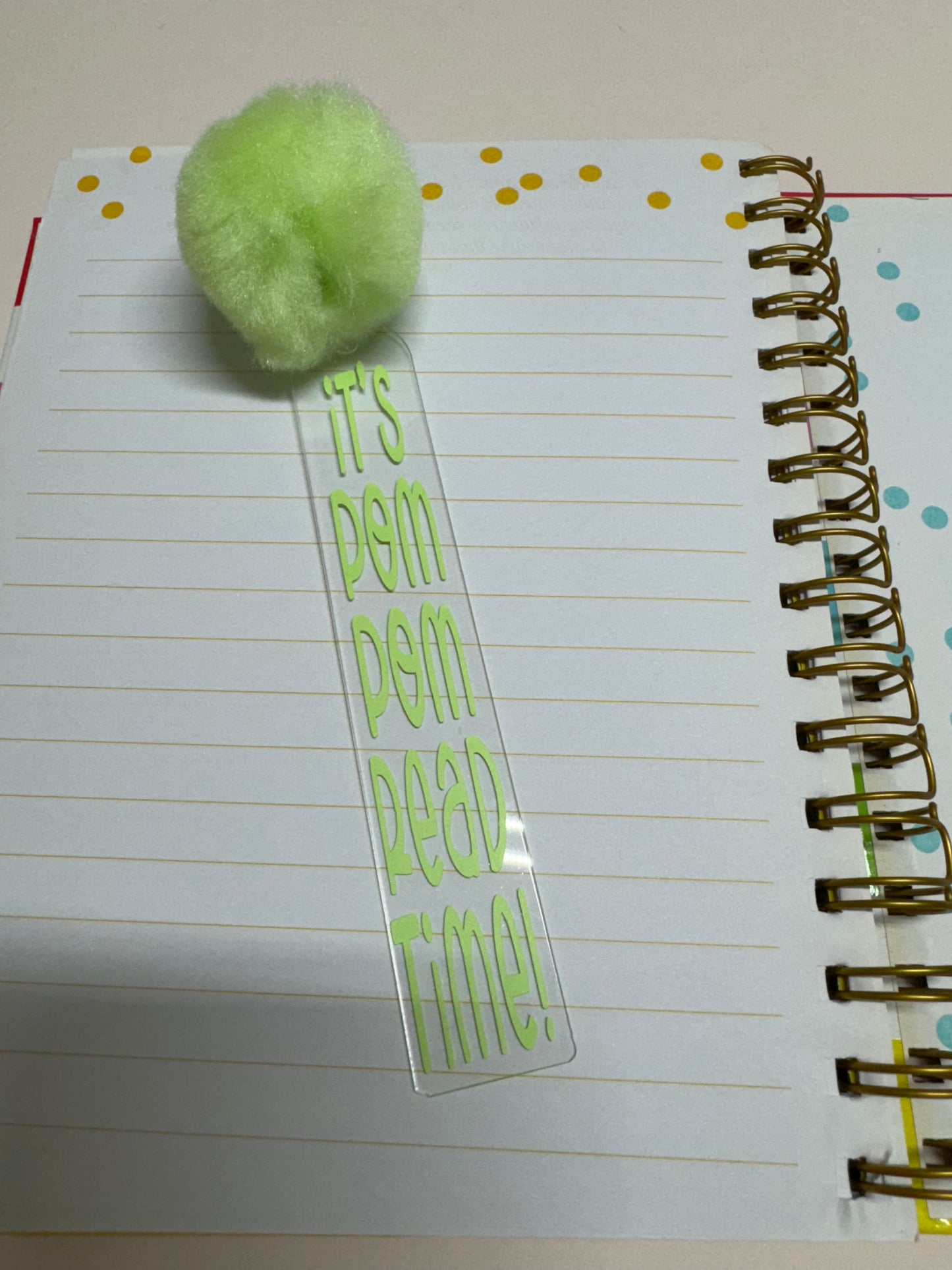 Bookmark Green POMPOM