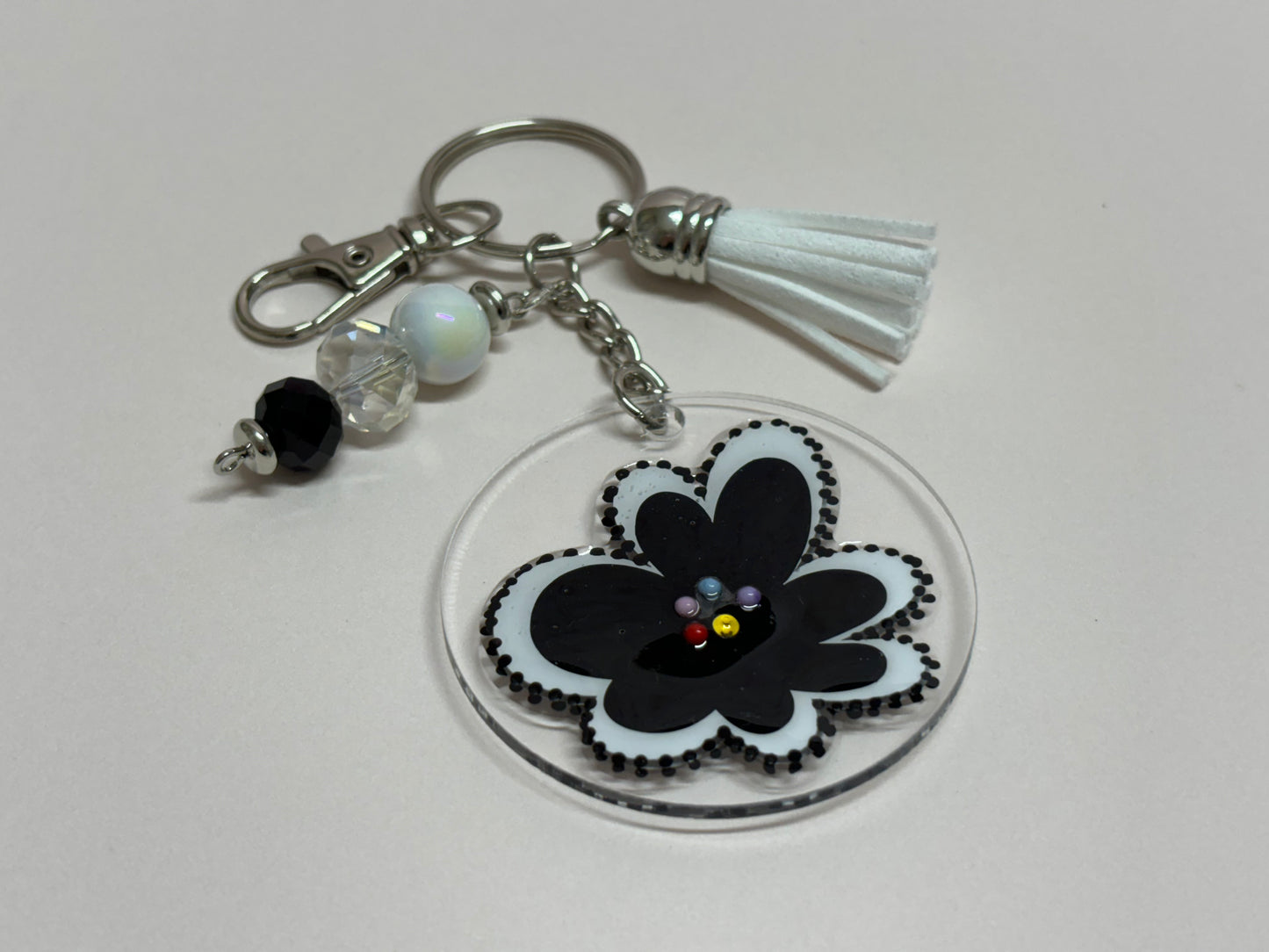 Acrylic Keychain-Black and White