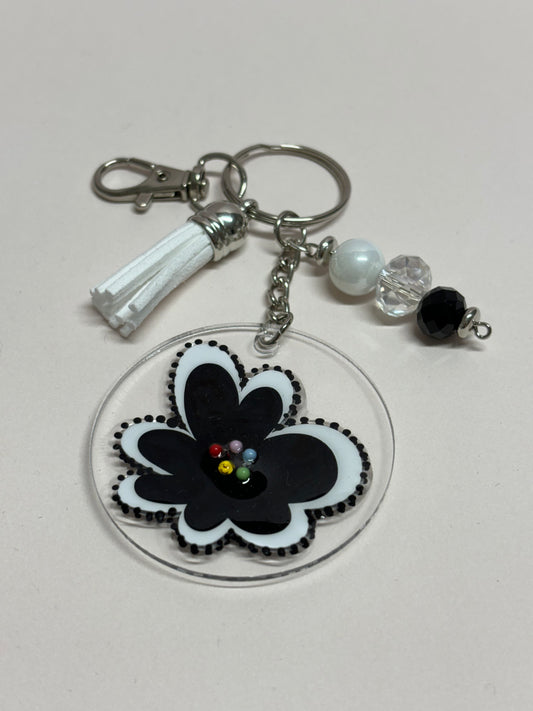 Acrylic Keychain-Black and White