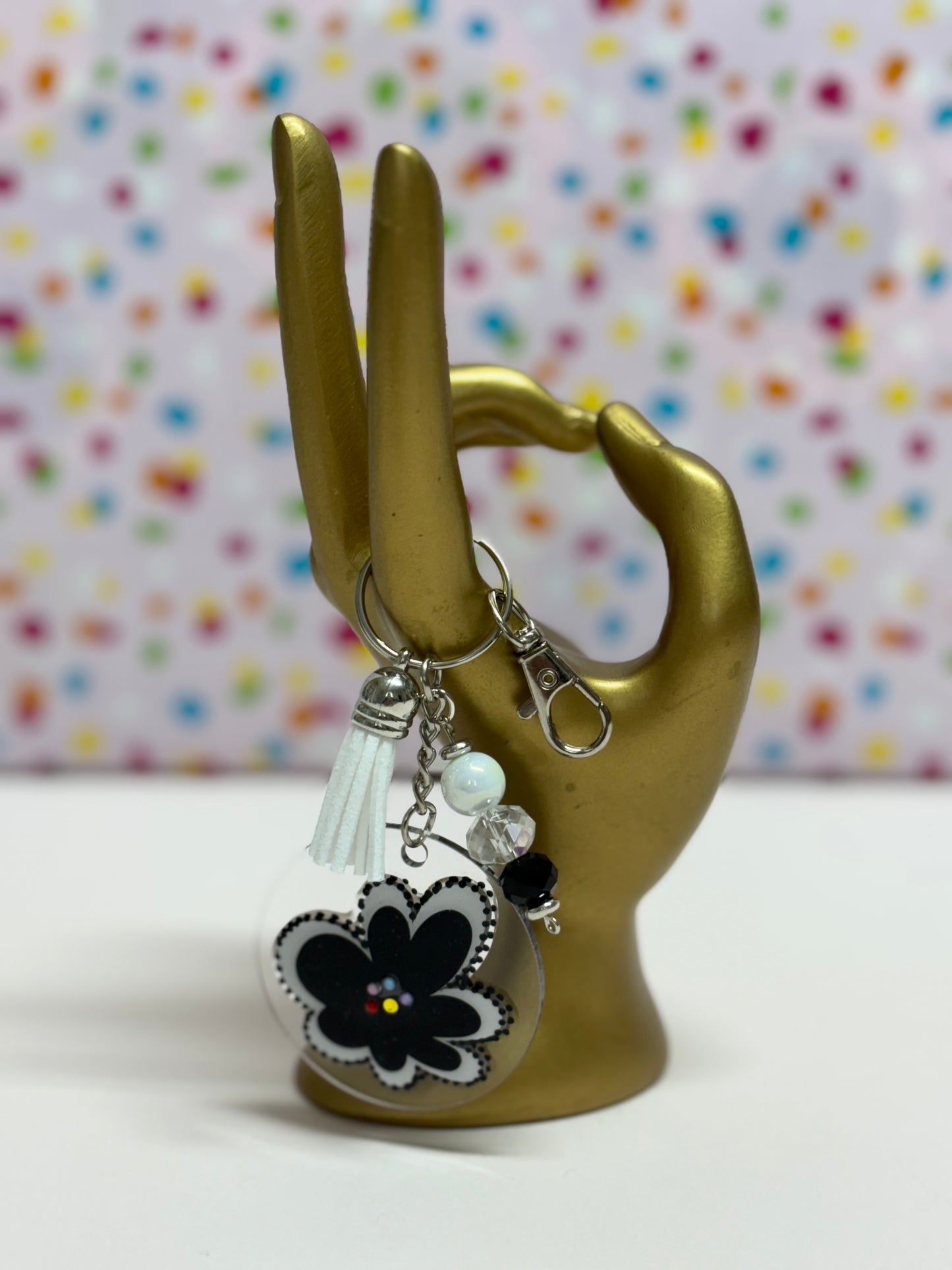 Acrylic Keychain-Black and White
