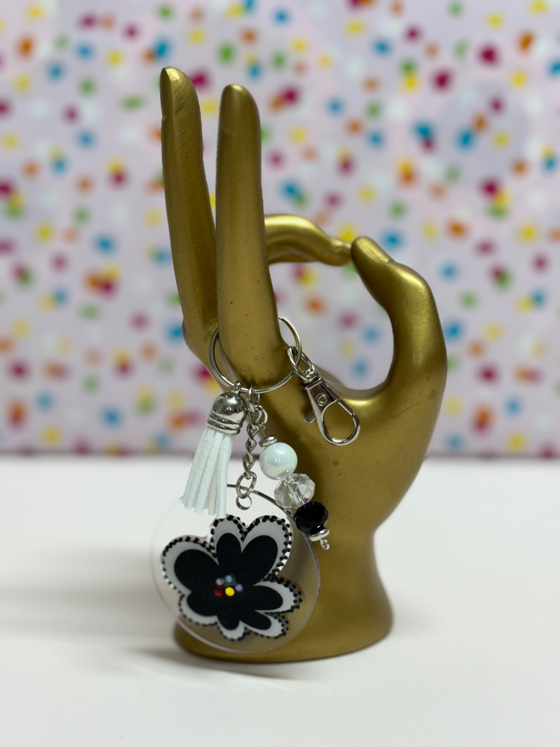 Acrylic Keychain-Black and White