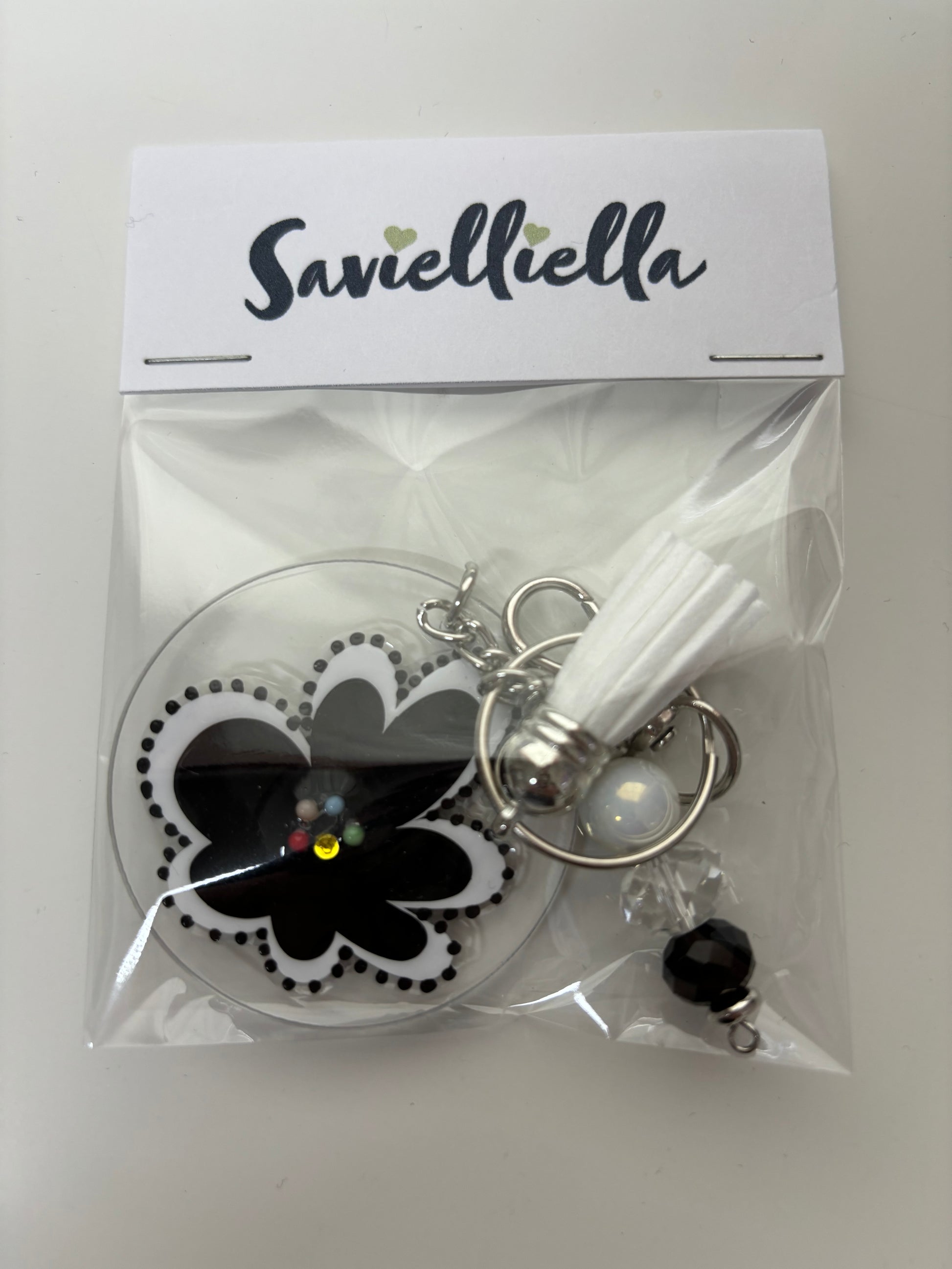 Acrylic Keychain-Black and White