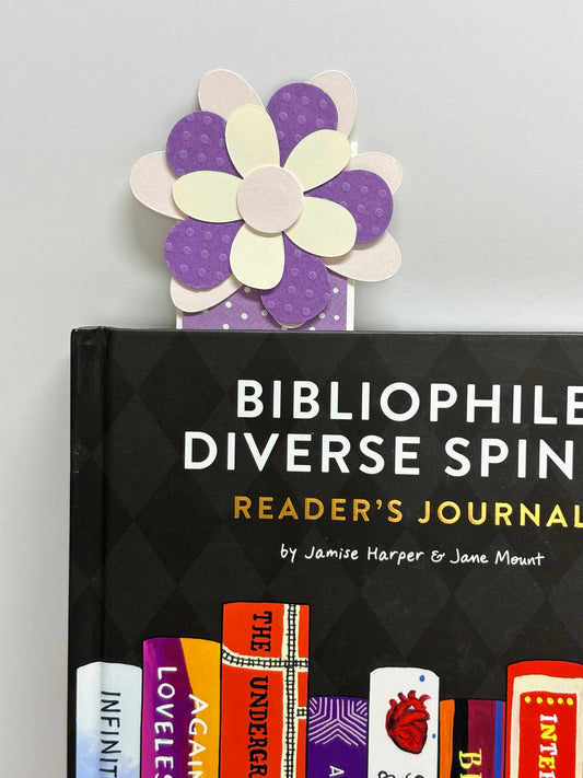 Bookmark-Purple Polkadotted and Cream