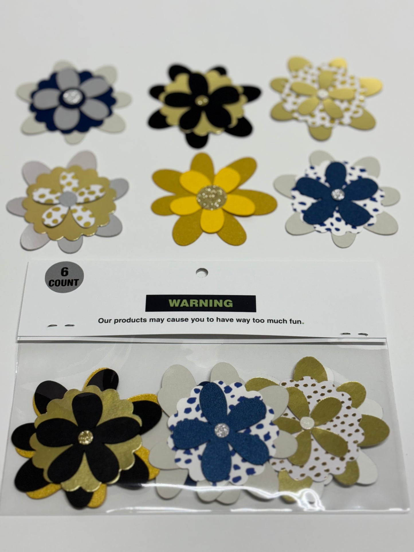 Bag of 6 Paper Flowers Set 5