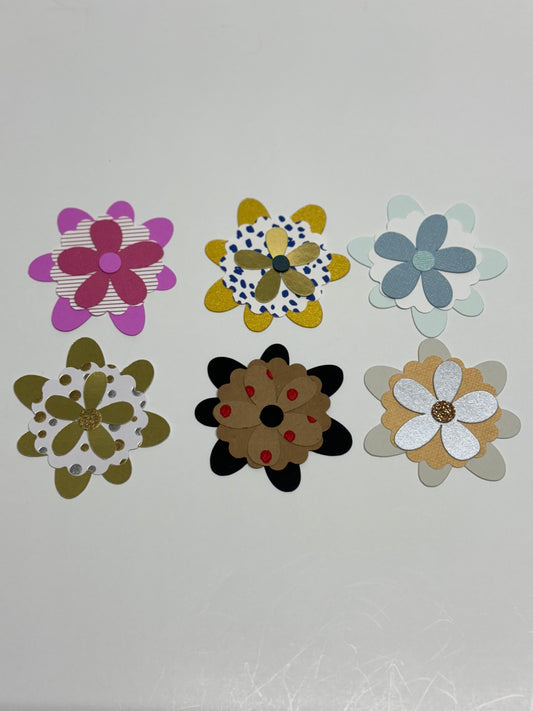 Bag of 6 Paper Flowers Set 6