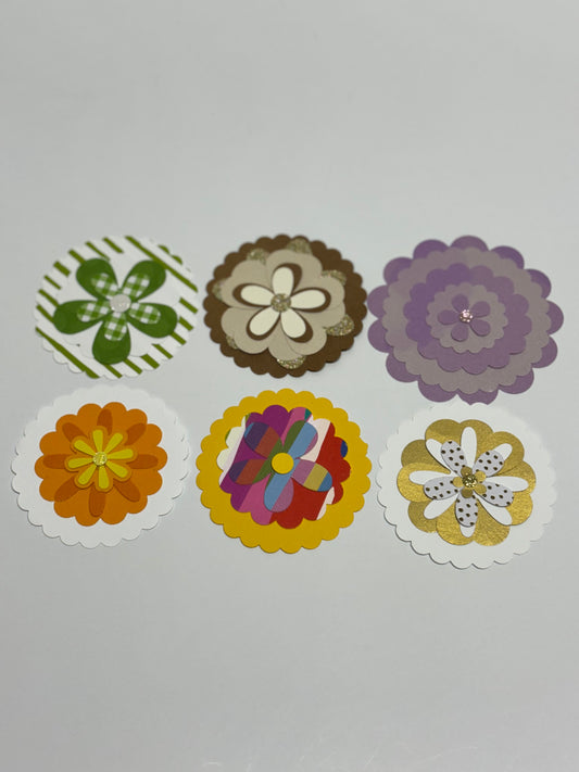 Bag of 6 Paper Flowers Set 4