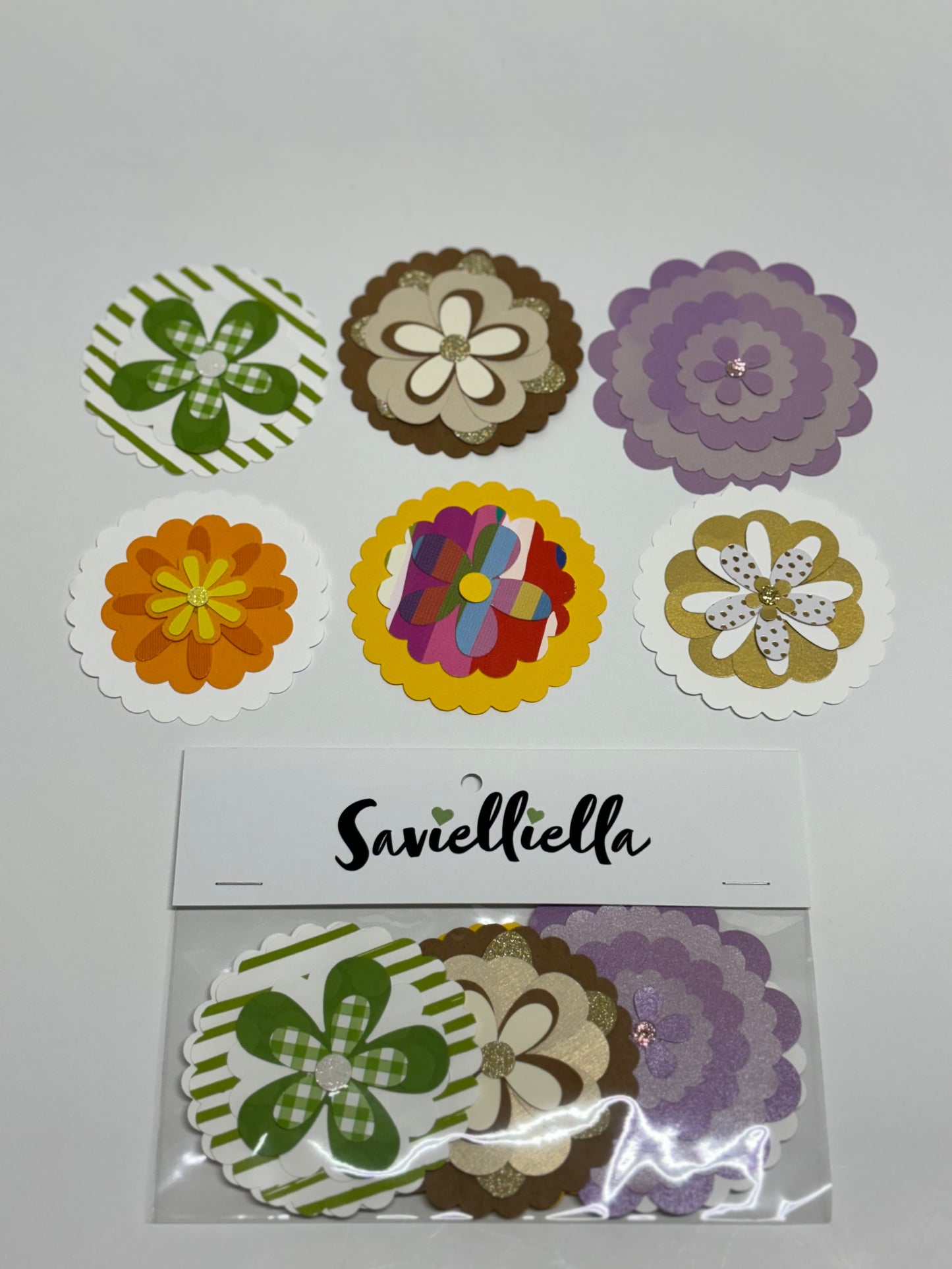 Bag of 6 Paper Flowers Set 4