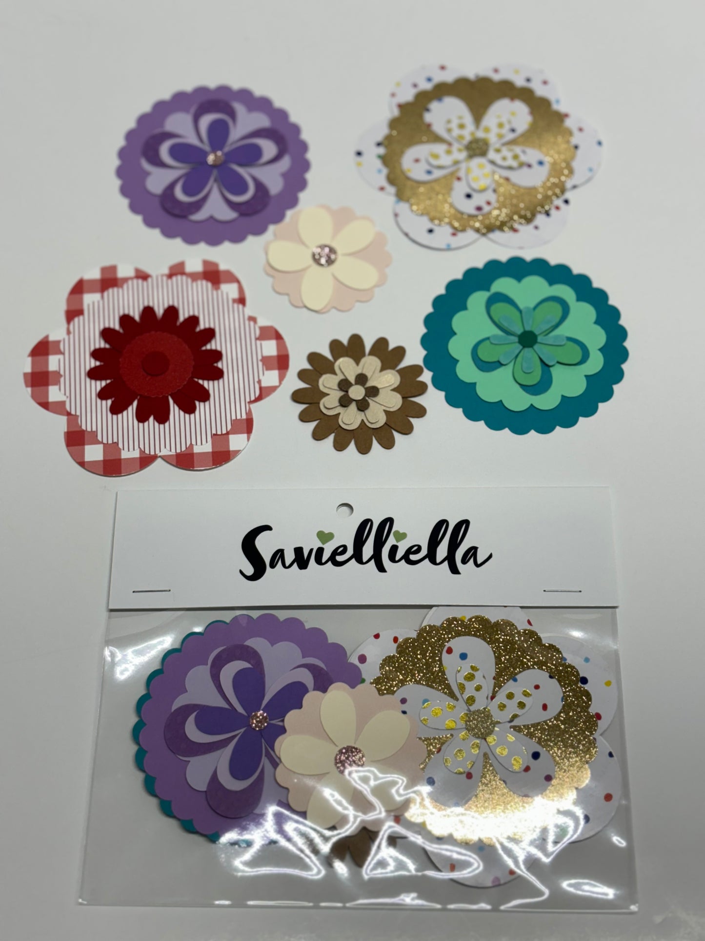 Bag of 6 Paper Flowers Set 2