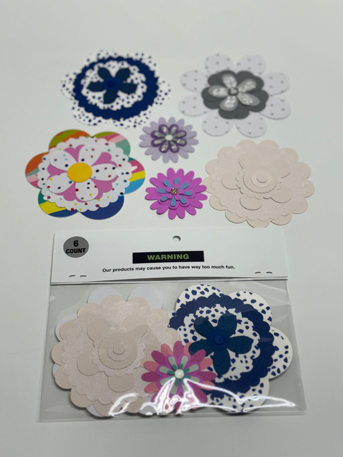 Bag of 6 Paper Flowers Set 1
