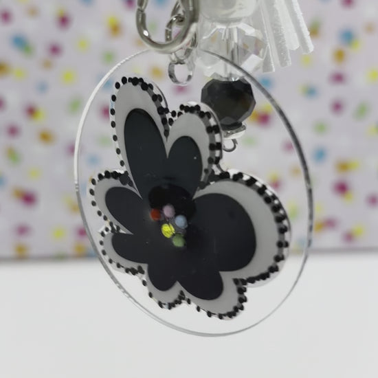 Acrylic Keychain-Black and White