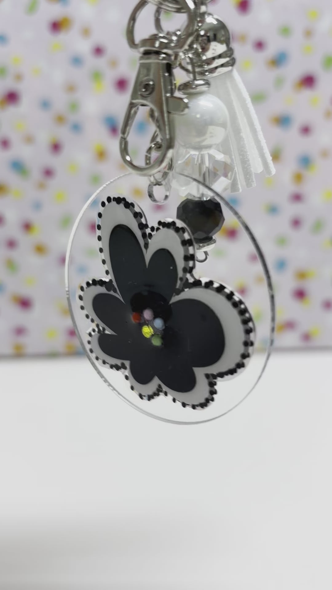 Acrylic Keychain-Black and White